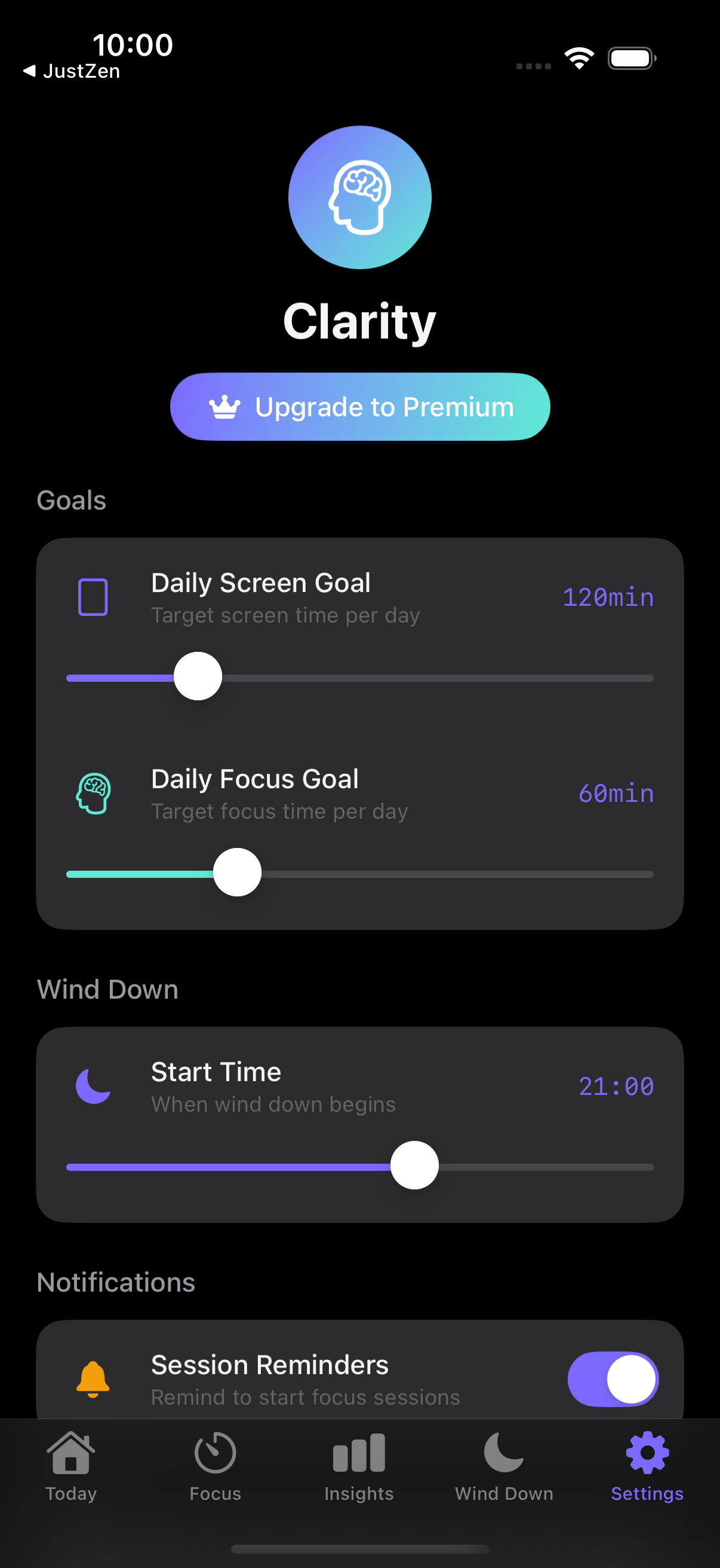 JustZenGo screen 2: HRV & Recovery Trends