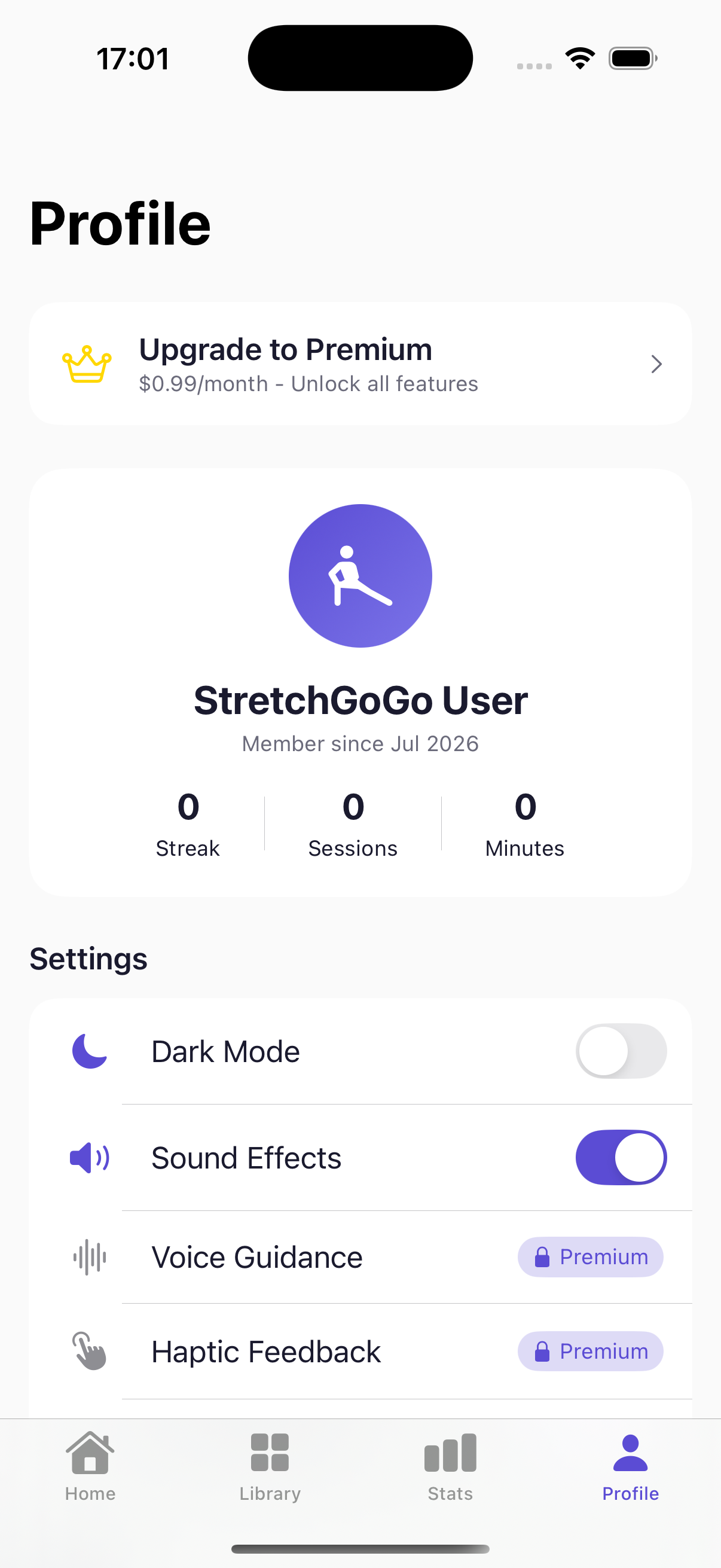 StretchGoGo screen 4: Custom Interval Profiles
