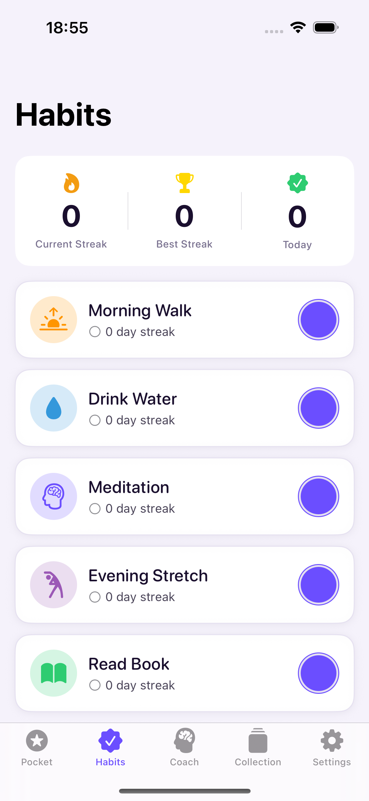 VitaMindGo Pro screen 2: Daily Wellness Habit Stacks