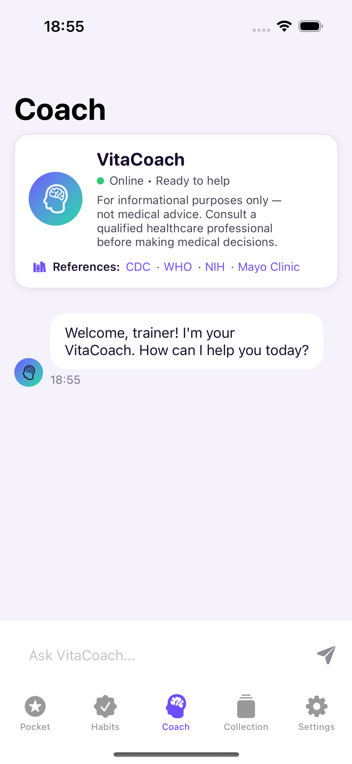 VitaMindGo Pro screen 3: AI Wellness Companion